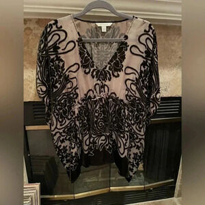 Boston Proper Velvet Burnout Kimono Style Top Y2K Fairygoth Whismigoth Boho